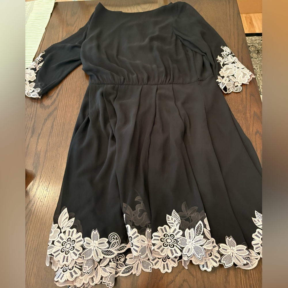 Ted Baker Black Dress with White Floral Lace